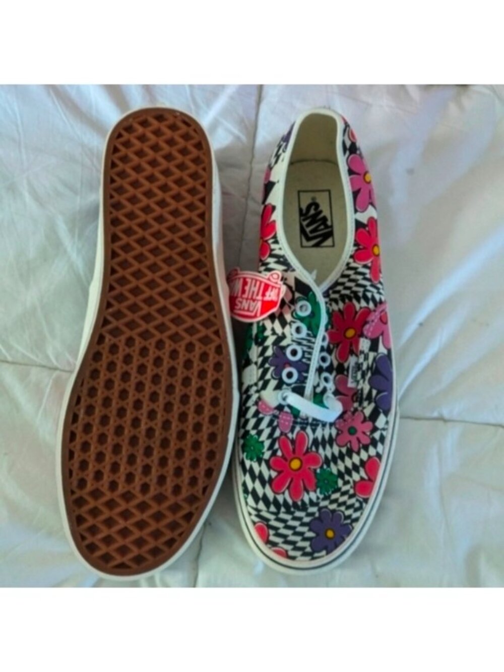 Vans Authentic Men 11.5 Printed Floral Checker Classic Canvas Retro Print 0826 - Picture 8 of 8